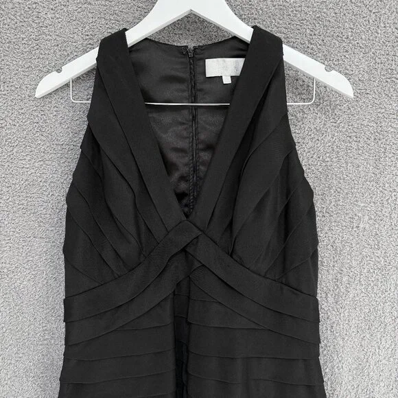 Badgley Mischka Bandage Shutter Pleat Silk Dress - Picture 2 of 6